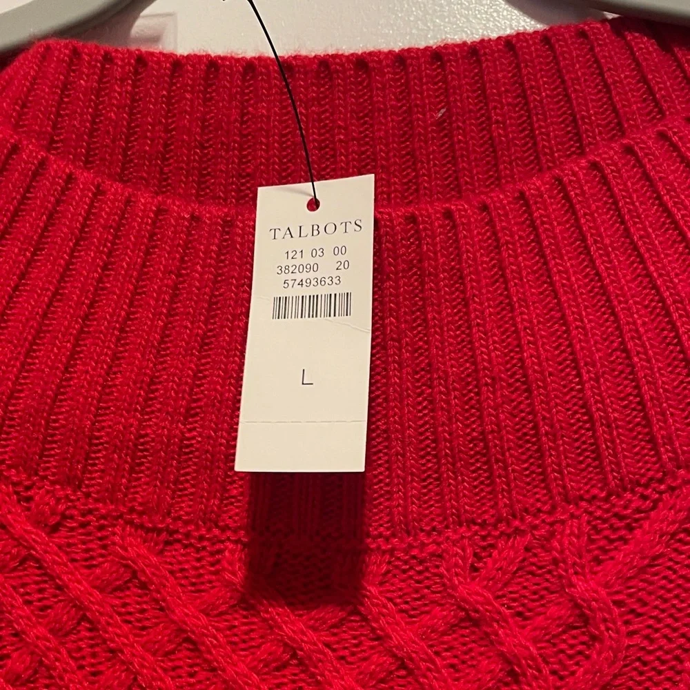 Talbots Vibrant Red Cowl Neck Sweater - Picture 2 of 5